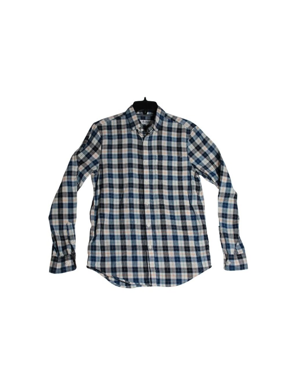 Penguin L/S Blue Plaid Button Down Light Flannel Shirt Men's Small